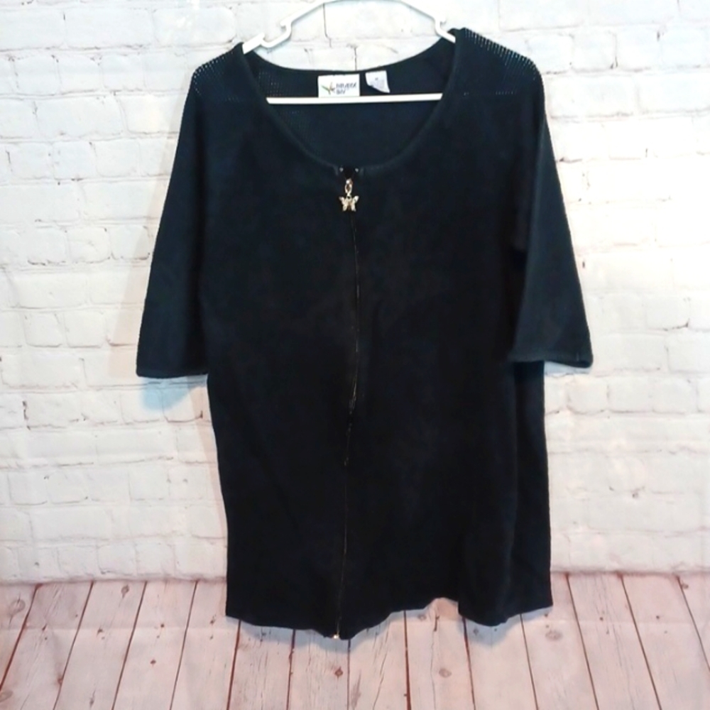 Paradise Bay  Black Butterfly Netted  Cover-up sz M
